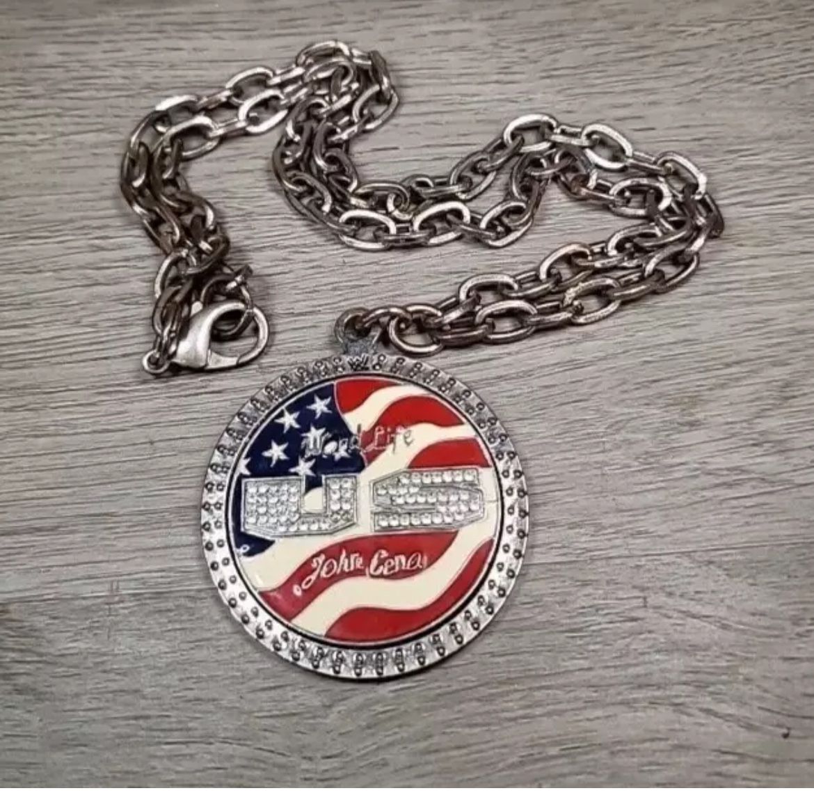 Wrestling WWE John Cena US Spinner Necklace Chain Pennant 2005