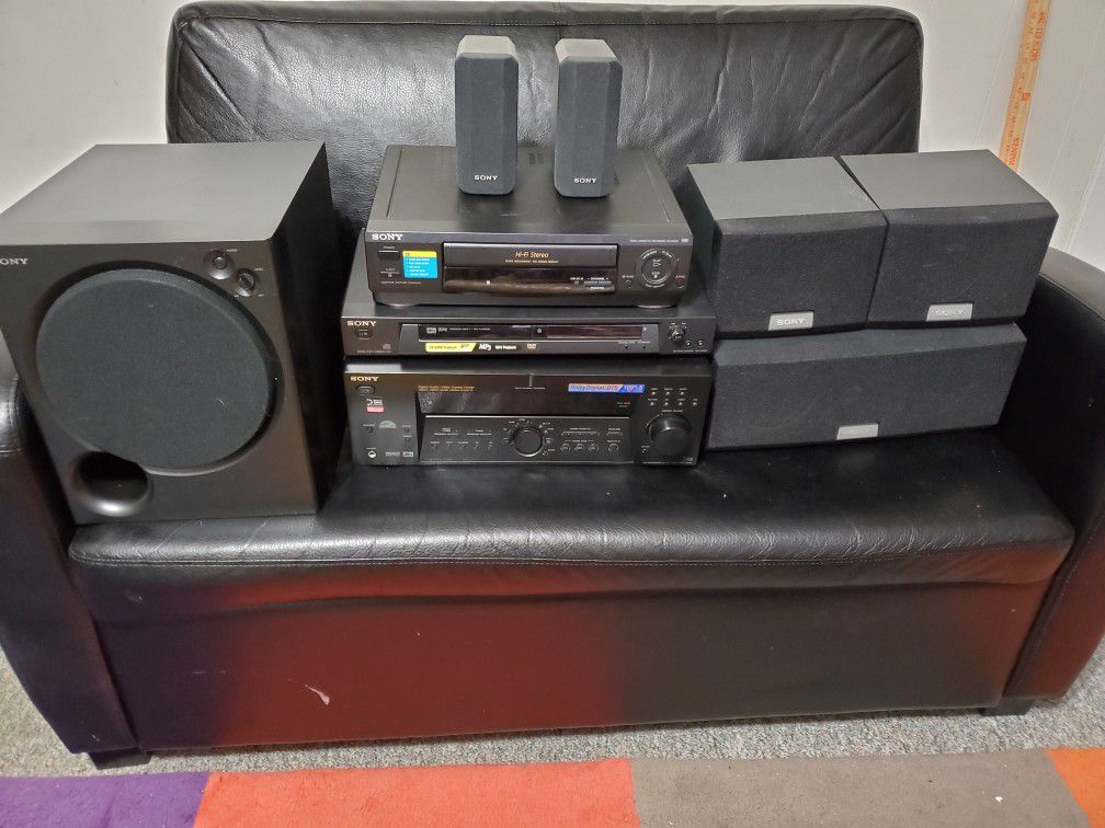 Up for sale Sony system amp speakers subwoofer and VHS