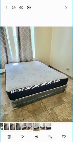 NEW Queen-Size MATTRESS and BOX SPRING. Bed frame not included👍