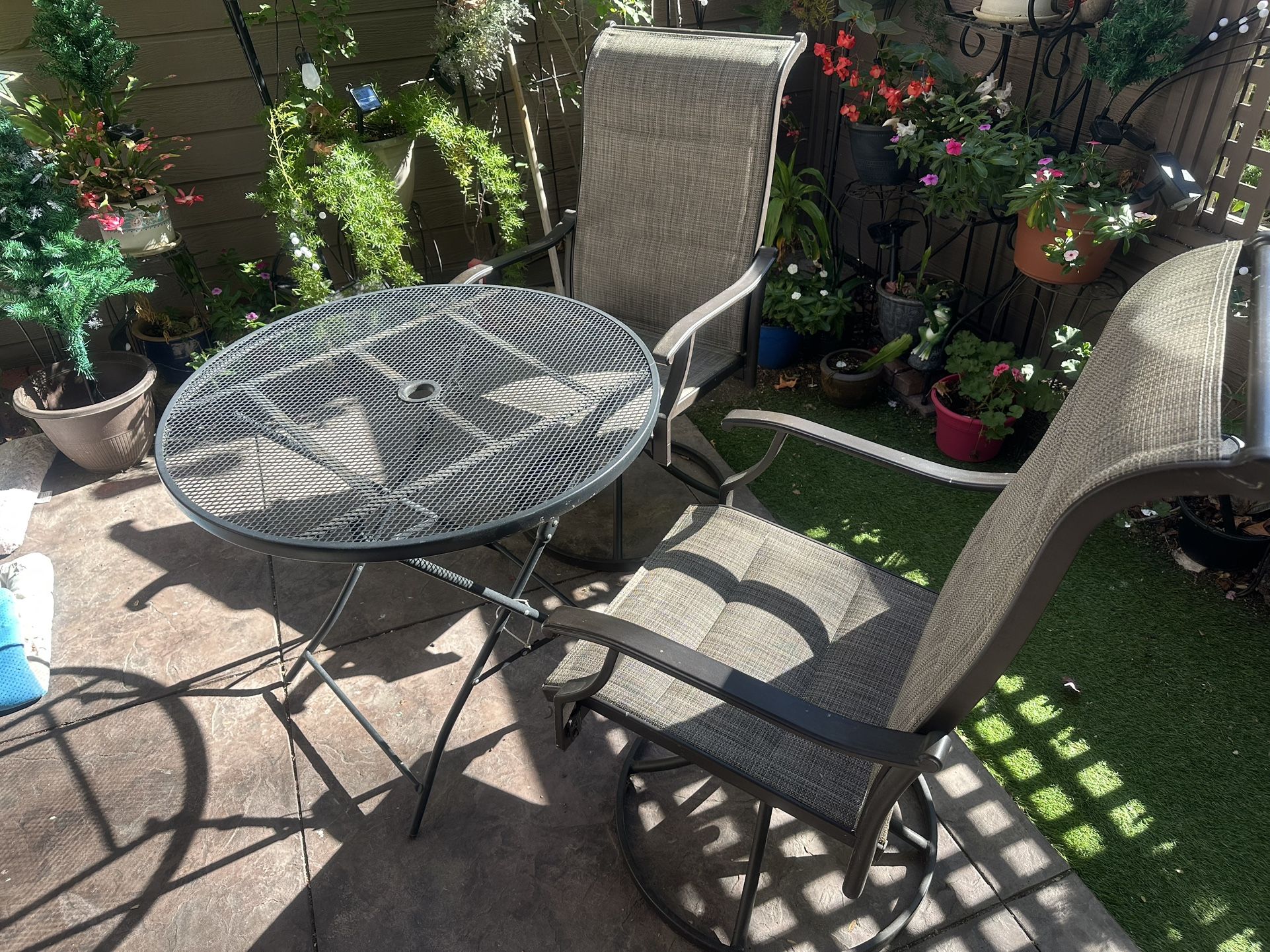 Patio Chairs And Folding Table
