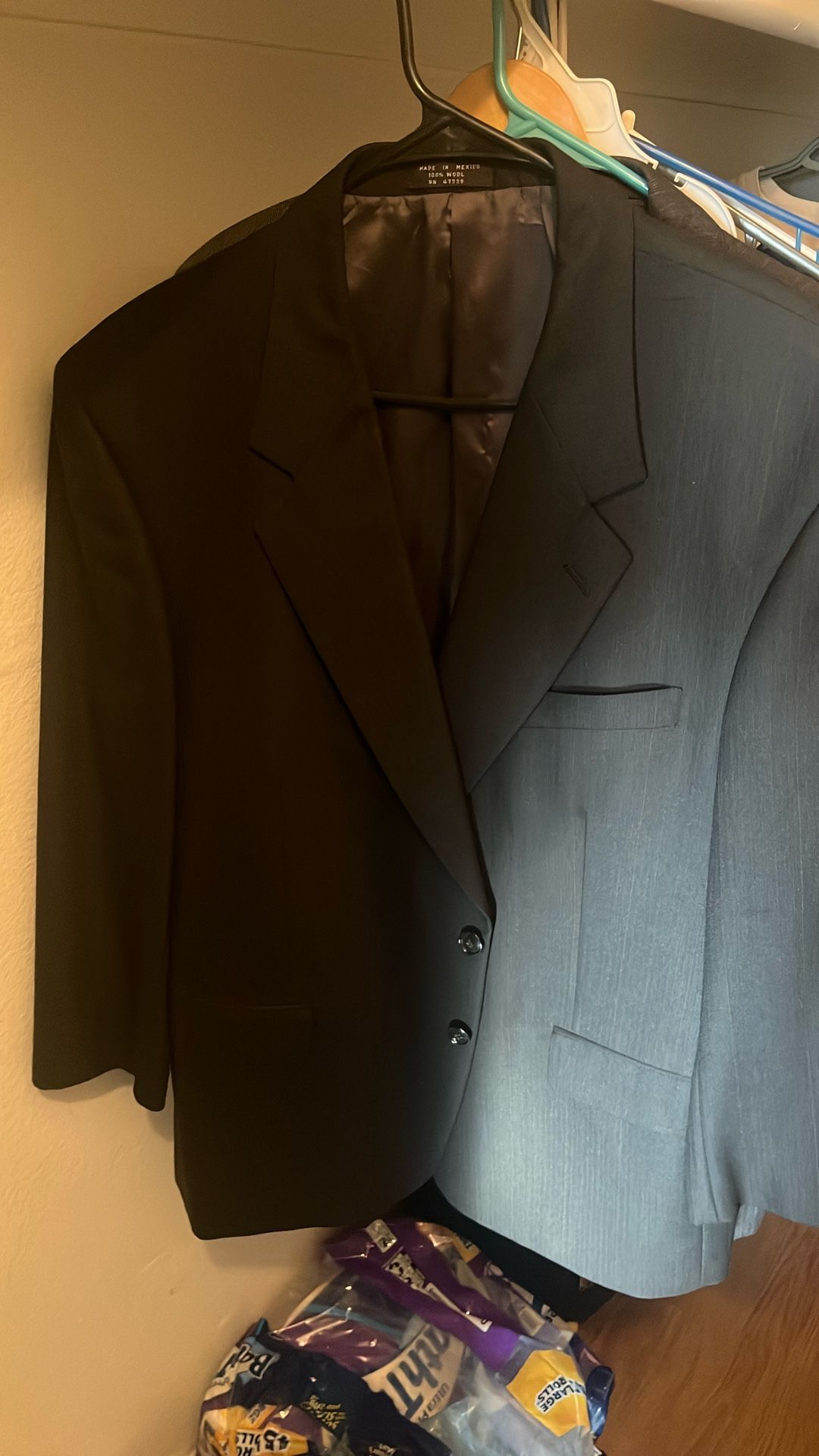 Black suit and black pants dress up