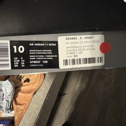 Air Jordan XI Concord 2018 Release (size 10)
