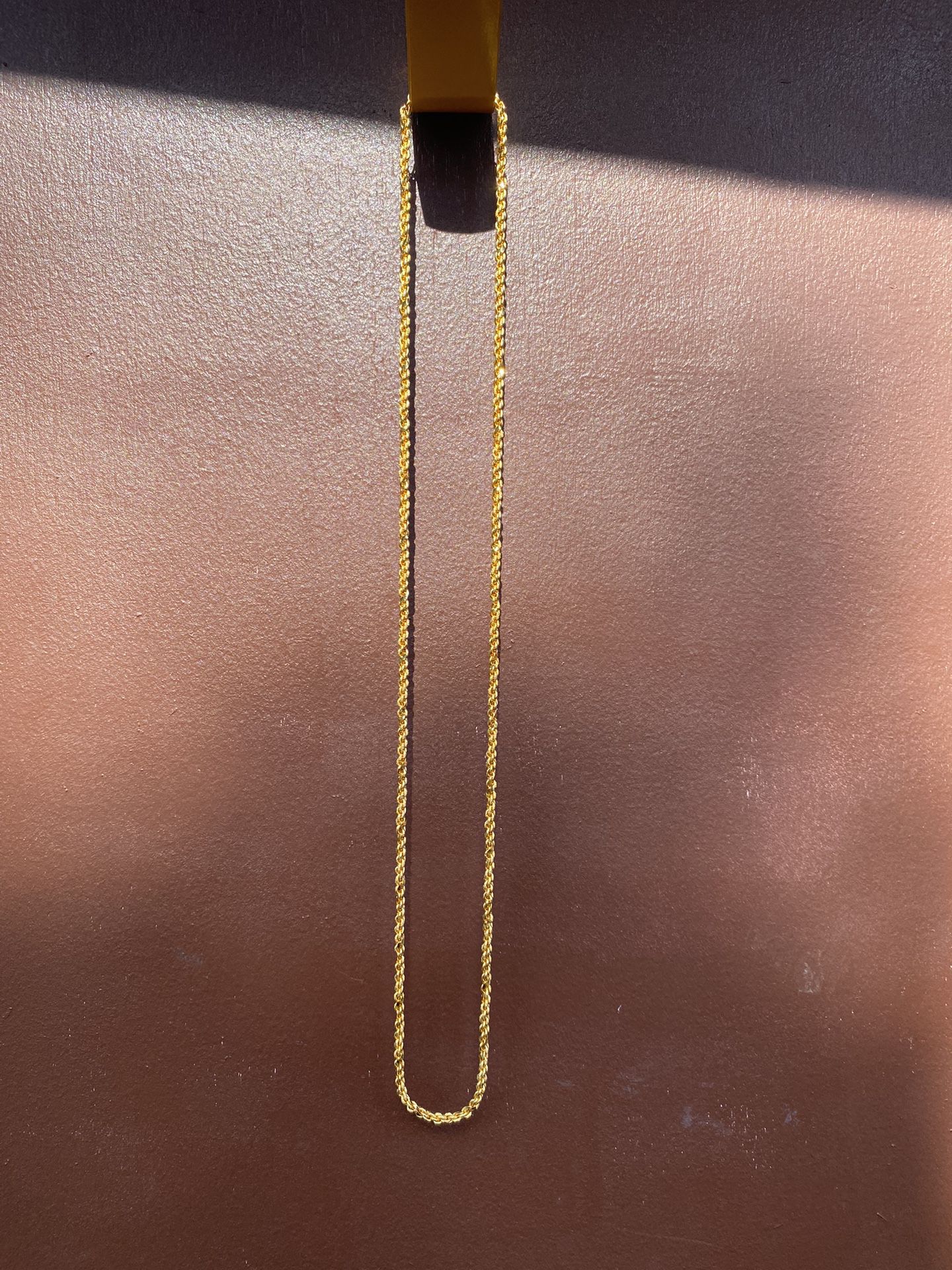 Vintage Gold Tone Rope Chain 24” Necklace 
