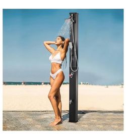 10.6 gallon freestanding solar heated outdoor shower