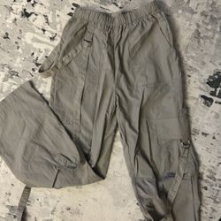 Straight Leg Cargo Pants With Buckle Straps