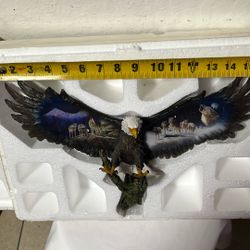 limited edition resin eagle figure, likely a wall hanger or accent table sculpture, produced by the Bradford Exchange
