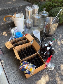 Complete homebrew set for making beer