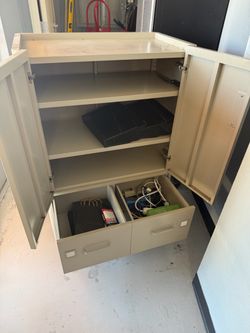Small metal office cabinet
