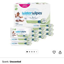 NEW - Water Wipes, Wipemate, 99.9% water, unscented supreme Premium quality baby wipes 720 count and 960 count