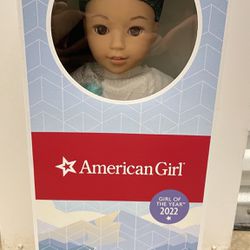 NEW American Girl Corinne Tan 18” Doll and Book 2022 Girl of the Year 