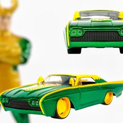Jada Marvel Loki & 1963 Ford Thunderbird Die-Cast Car with Figure - Collectible