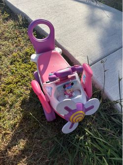Minnie Mouse Ride-On Airplane Toy – Lights & Sounds Toddler Push Toy