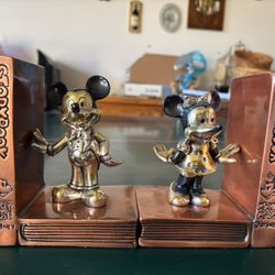 Pair of Vintage Mickey & Minnie Mouse Disney Bookends