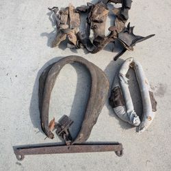 Antique HORSE TACK Saddles Yokes Misc For Decoration 