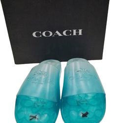 Coach Women's C3068 Ulyssa Sea Mist Rubber Slide, Size 8B NIB