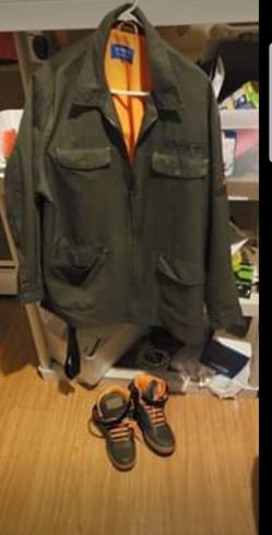 barely worn ADIDAS jacket with matching shoes