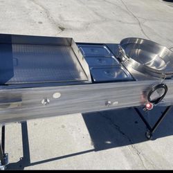 Big Taco Cart/ Griddles With Steamers And Comal For Gas Propane