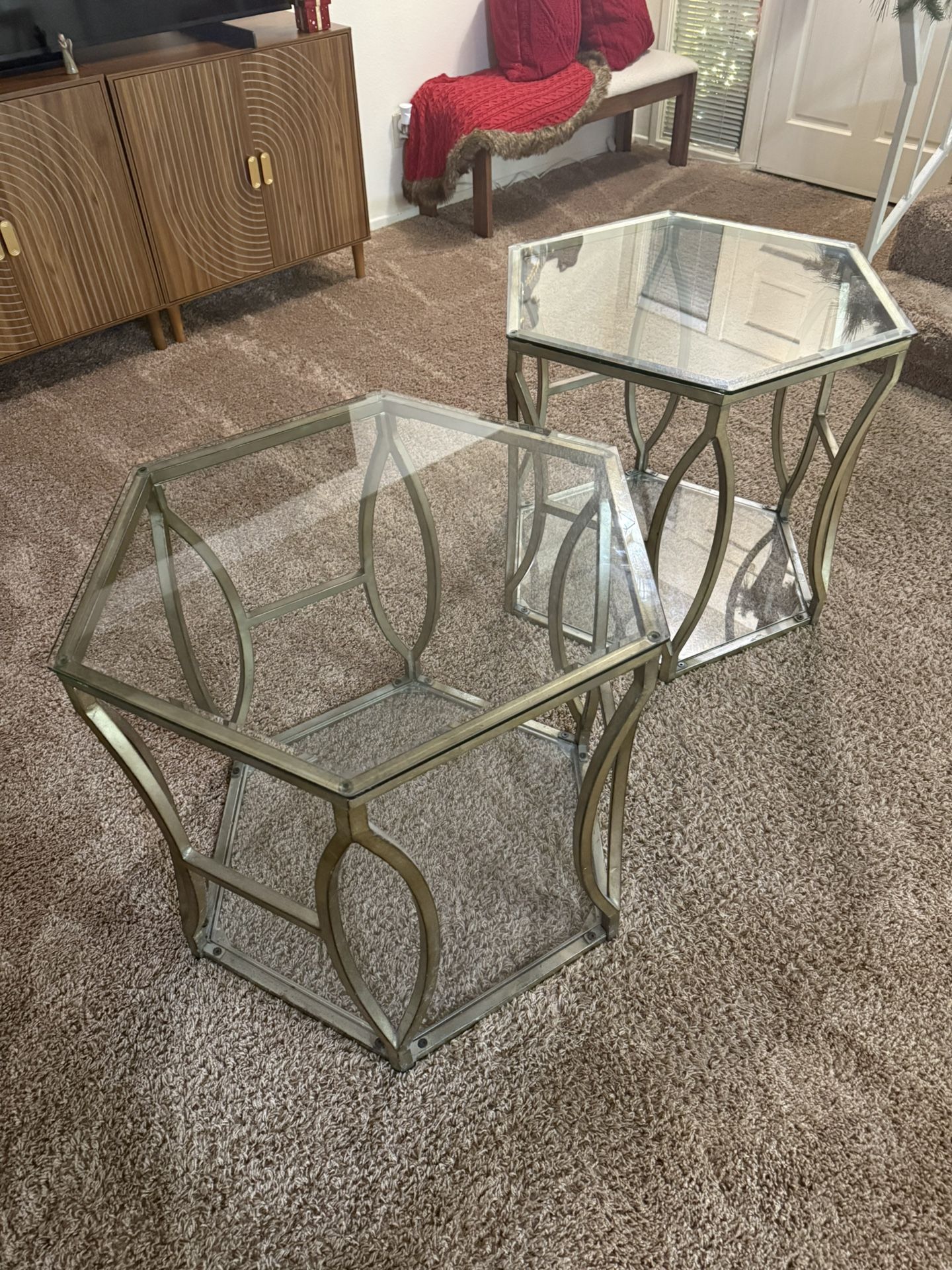 2 Glass End Tables