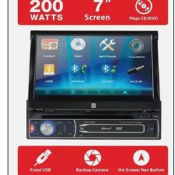 Dual 7" Touchscreen Car Stereo Reveiver W/backup Camera