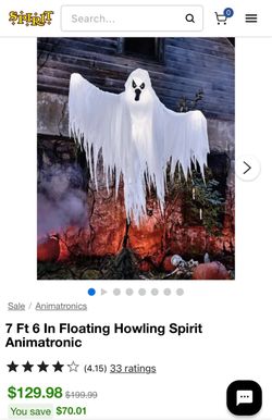 7.5 Ft Floating Howling Ghost Animatronic