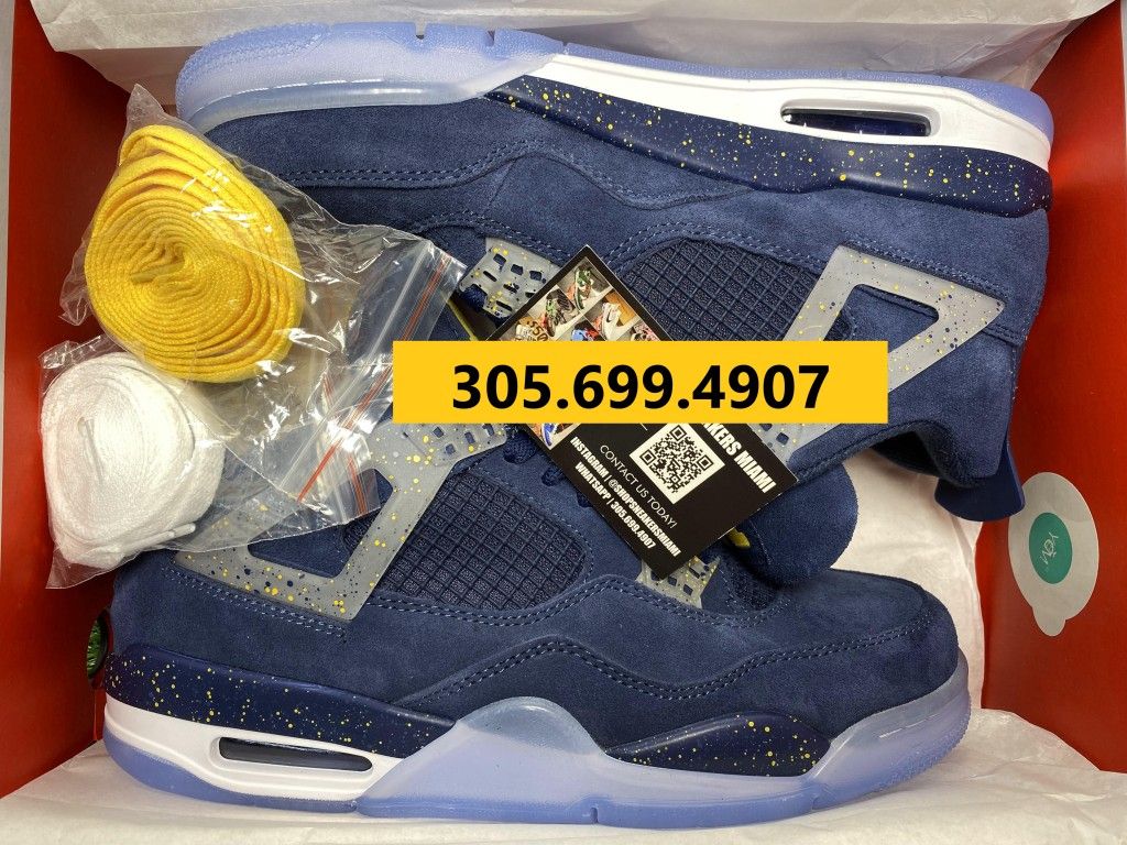 LOUIS VUITTON LV AIR JORDAN 4 RETRO NAVY BLUE WHITE BLACK NEW SNEAKERS  SHOES SIZE 8.5 42 A4 for Sale in Miami, FL - OfferUp