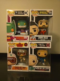 Funko Pop Lot - Suicide Squad, Batman/Joker, Squid Game, Invincible (New/Unopened)