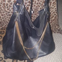 Women's Black Leather Large Tote Purse