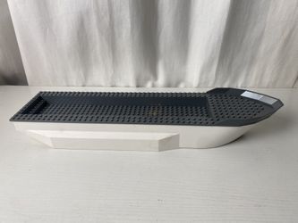 LEGO 62791c01 White Boat Hull 51x12x6 Side Bulges Dark Gray Top (Coast Guard Head Quarters / Coast Guard Patrol (Rare Collectors Item!)