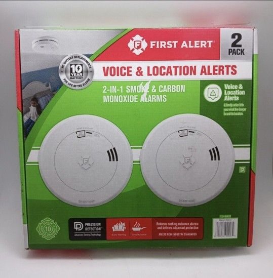 FIRST ALERT VOICE Slim Photoelectric Smoke Alarms with 10-Year Battery