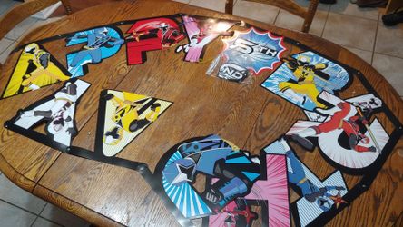 Power Rangers Ninja Steel birthday banner
