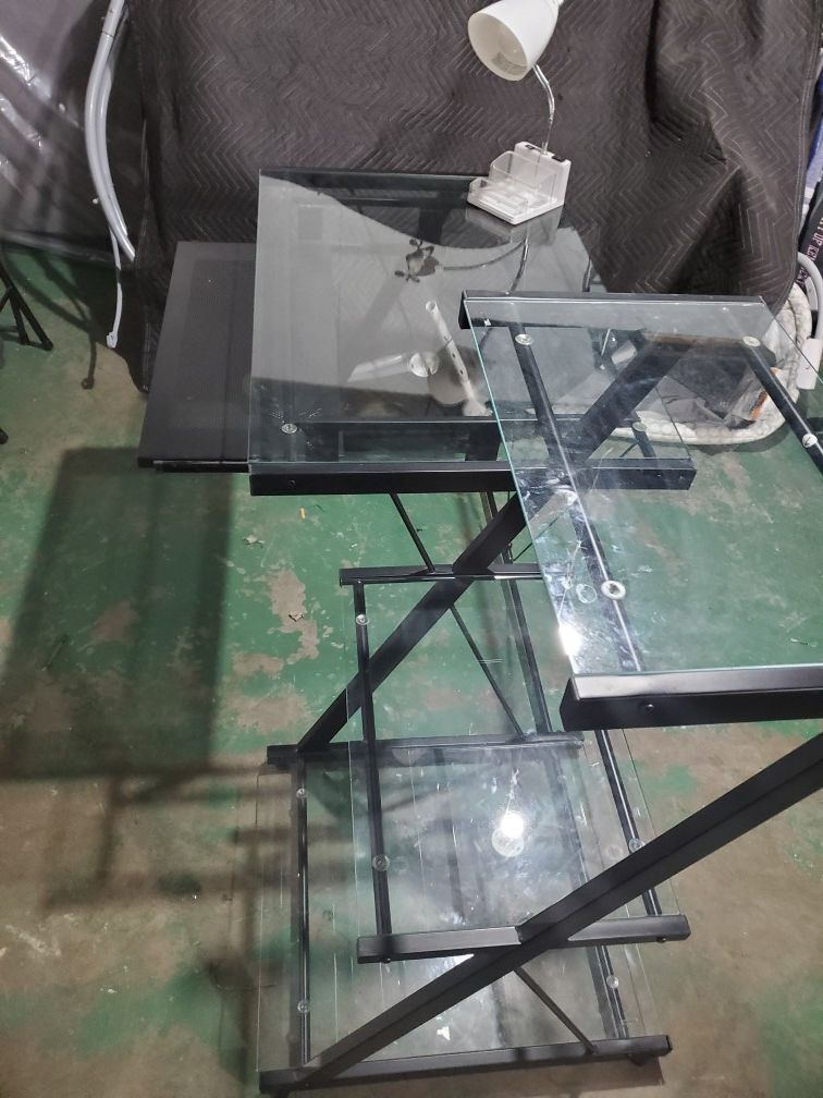 Computer desk glass