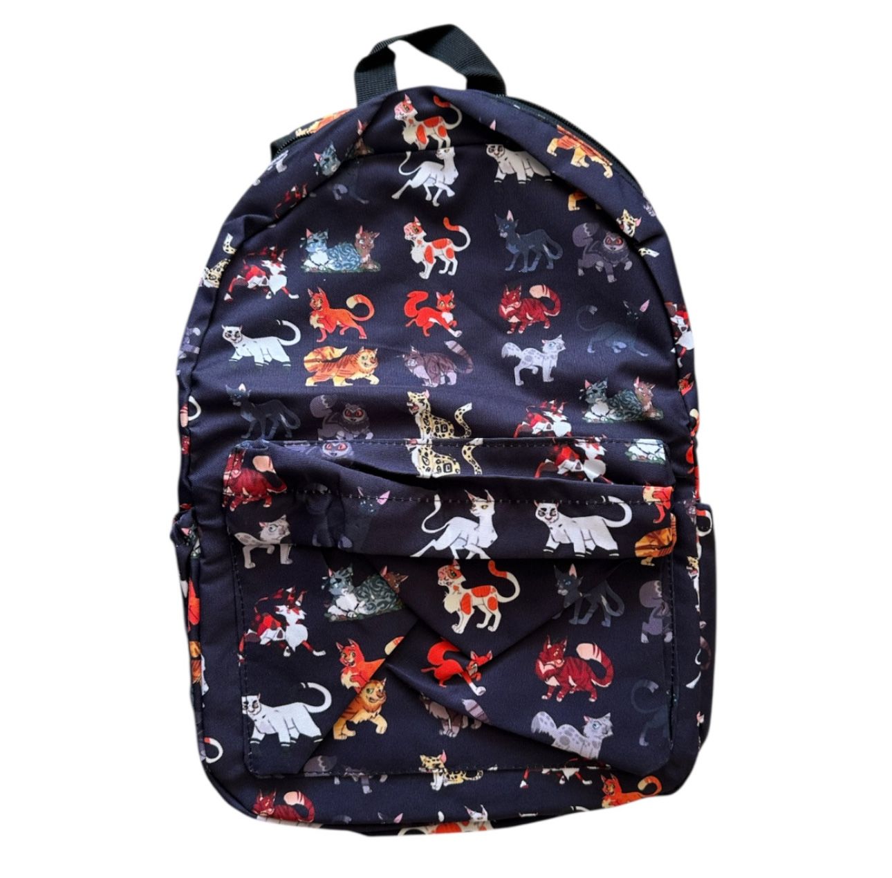 Cat Print Backpack Black Book Bag School Travel Laptop Bag Cute Animal Design