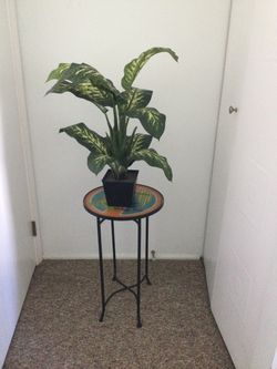 Artificial  plant and outdoor side table/decorative side table