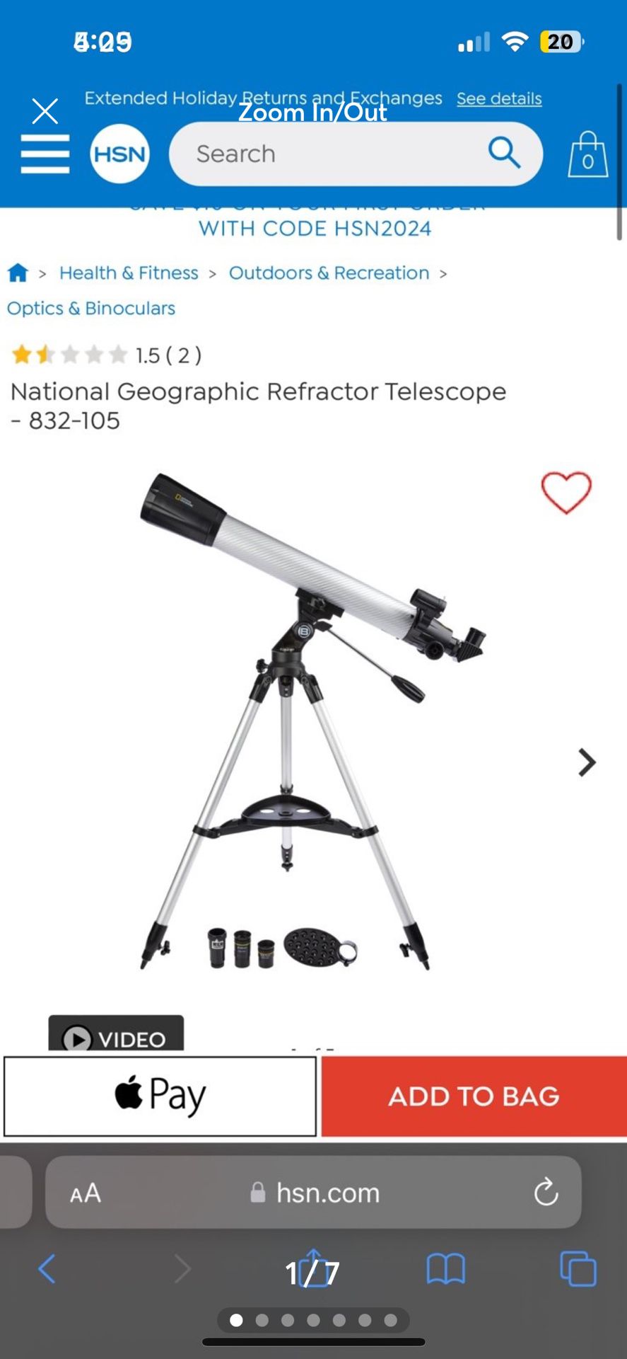 National Geographic Retractor Telescope
