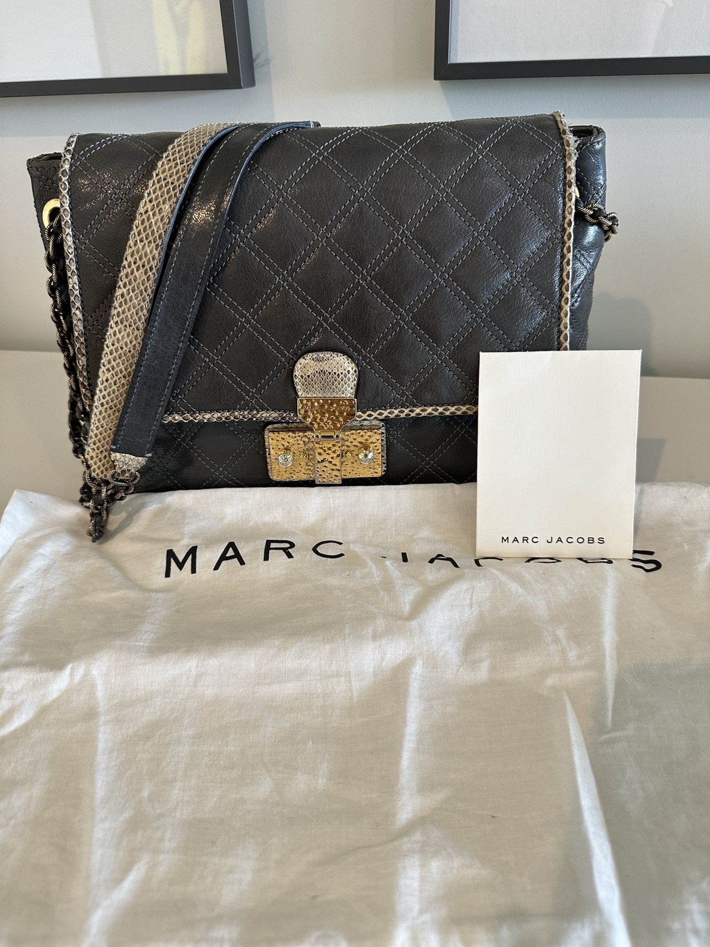 Marc Jacobs Baroque single - dark grey quilted bag