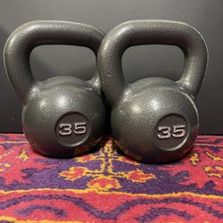 Set of Two 35 Pound Kettlebells