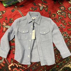 2 Reiss Boys 5-6Y (116 cm) Soft Blue Melange & Plaid Twin-Pocket Shirt/Jacket