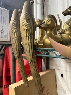 Vintage solid brass parrot