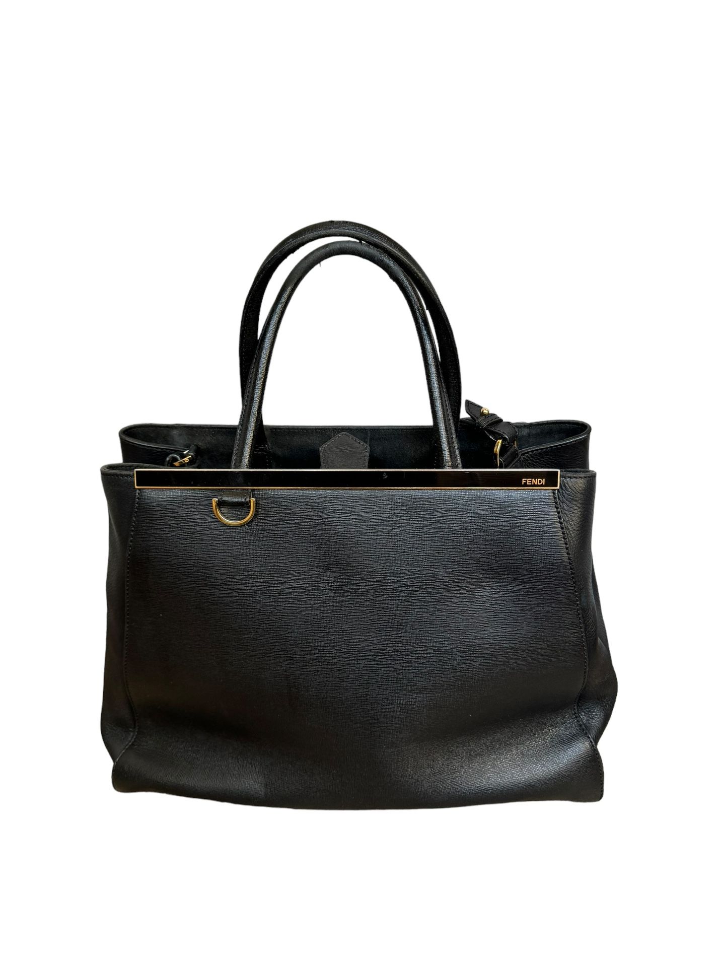 100% AUTHENTIC Fendi 2Jours leather bag, fendi black bag, fendi handbag, black designer bag, black fendi shoulder bag, designer womens bag