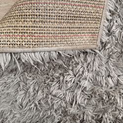 Grey Faux Fur Shag Rug 5x7