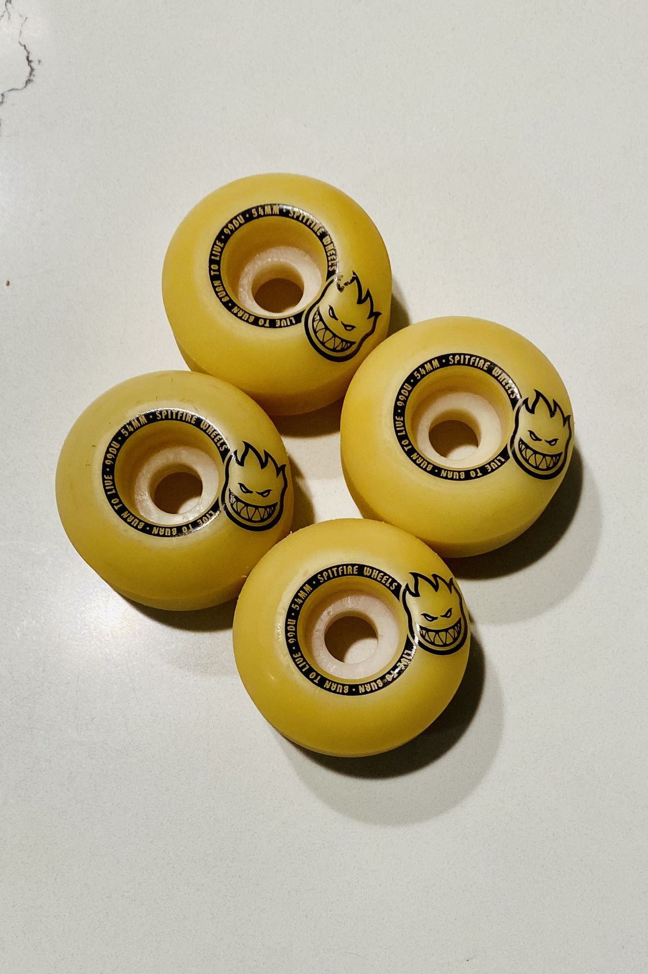 Spitfire Skateboard Wheels “Live To Burn - Burn to Live” Barely Used - 54mm 99du