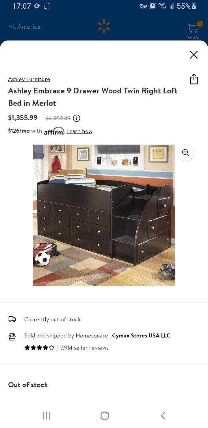 Ashley furniture embrace loft bed top