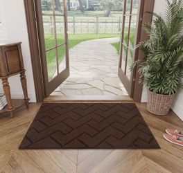 Indoor Doormat,24"x35" Front Back Door Mat Rubber Backing Non Slip Door Mats Absorbent Resist Dirt Entrance Doormat Inside Floor Mats for Entryway Was