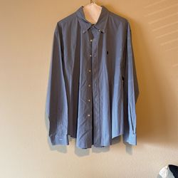 XL Blue Long Sleeve Polo Shirt