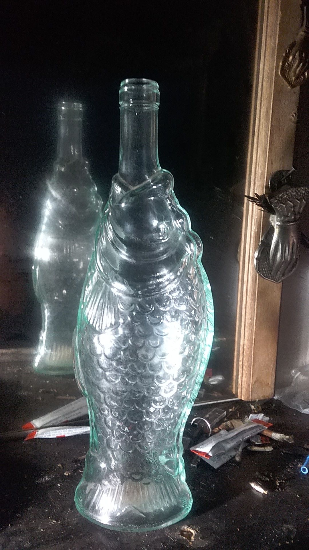 Antique fish bottle $20