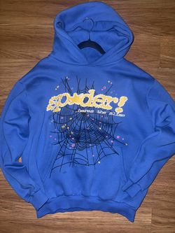 Blue sp5der hoodie ⭐️ Size -M