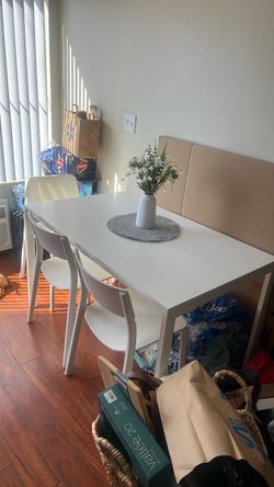 white dining table