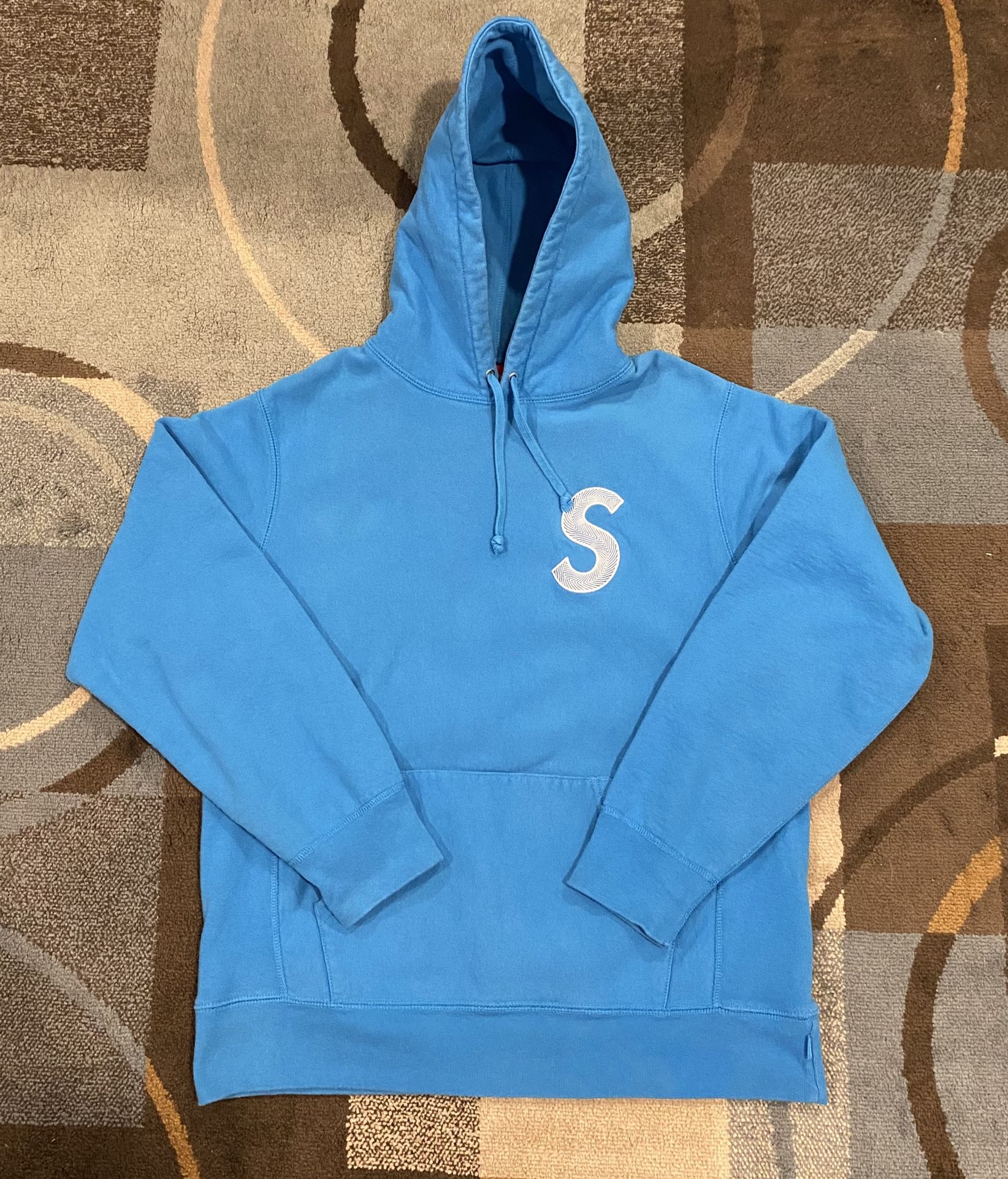 Supreme Light Blue S Logo Hooded Sweatshirt Size Large for Sale