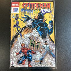 Marvel Comics promotional comic book titled "Spider-Man, Storm, and Luke Cage Battle Smokescreen"