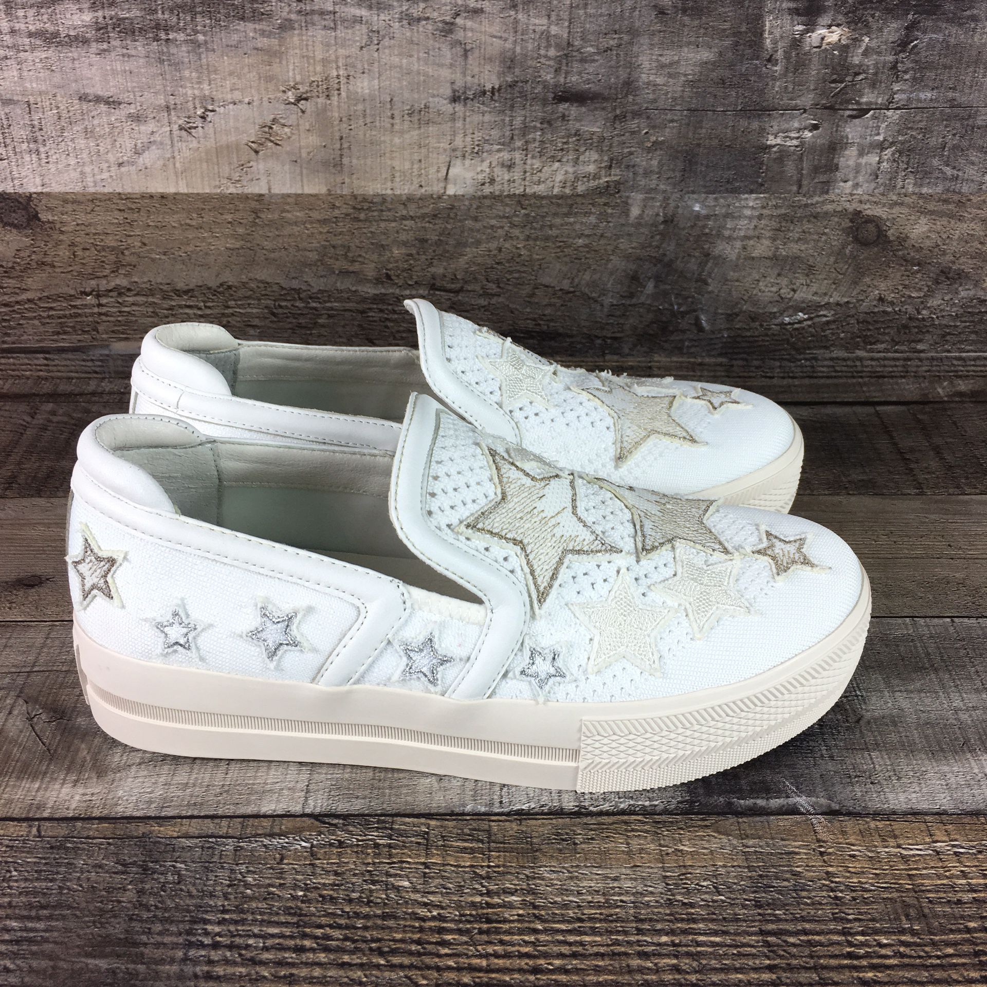 Ash Jeday Star Patchwork White Slip On Comfort Shoes Wm’s Size 38(7)